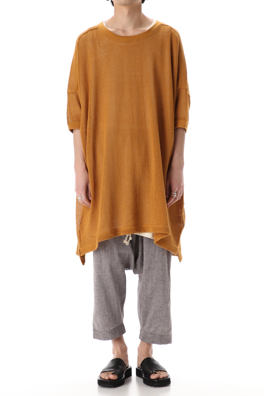 Mesh SS Oversize Tee DK Orange