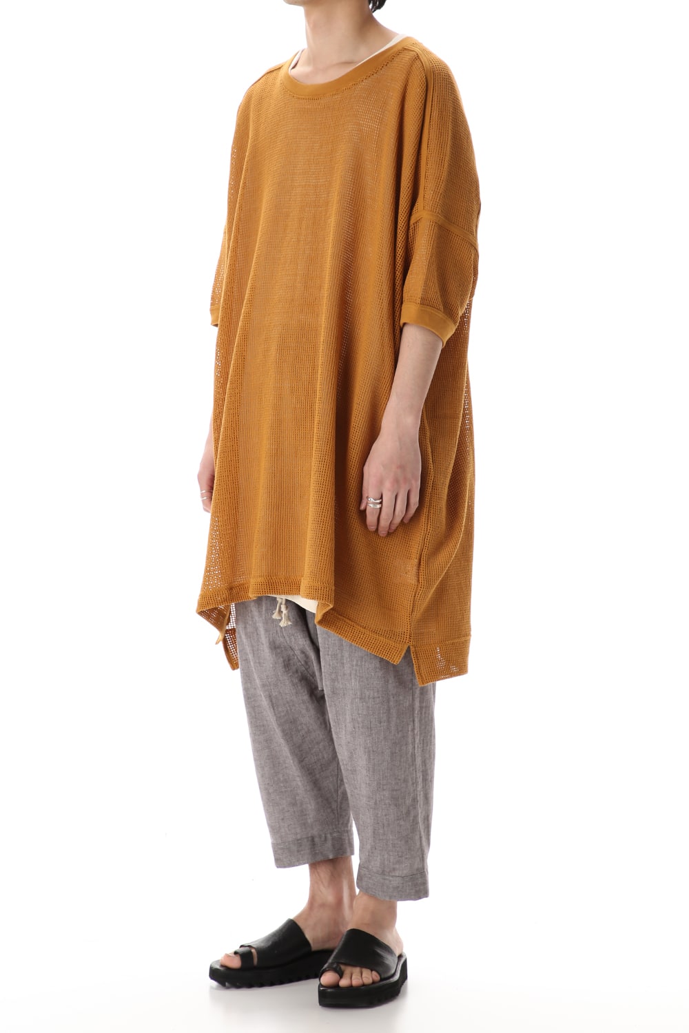 Mesh SS Oversize Tee DK Orange