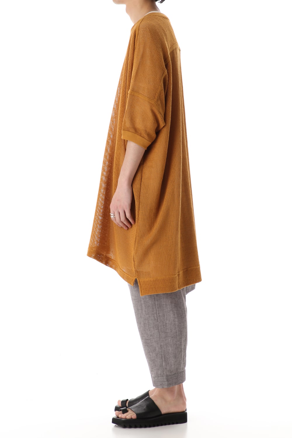 Mesh SS Oversize Tee DK Orange