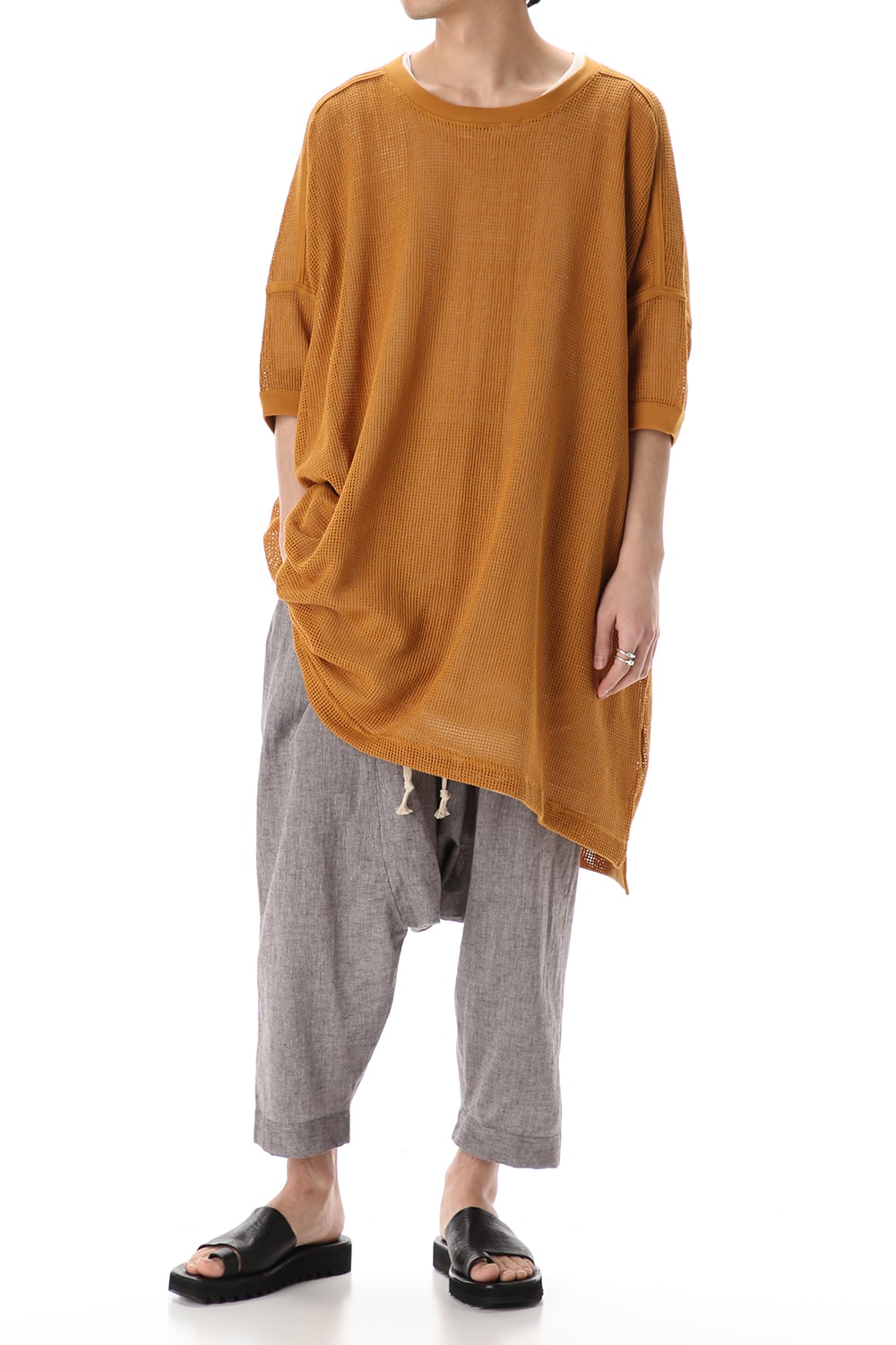 Mesh SS Oversize Tee DK Orange