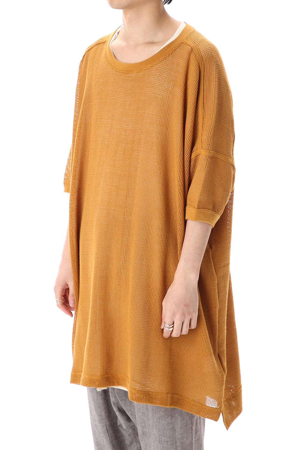 Mesh SS Oversize Tee DK Orange