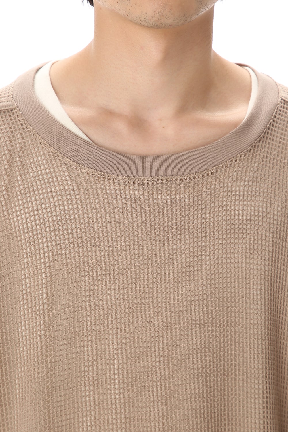 Mesh SS Oversize Tee LT Brown