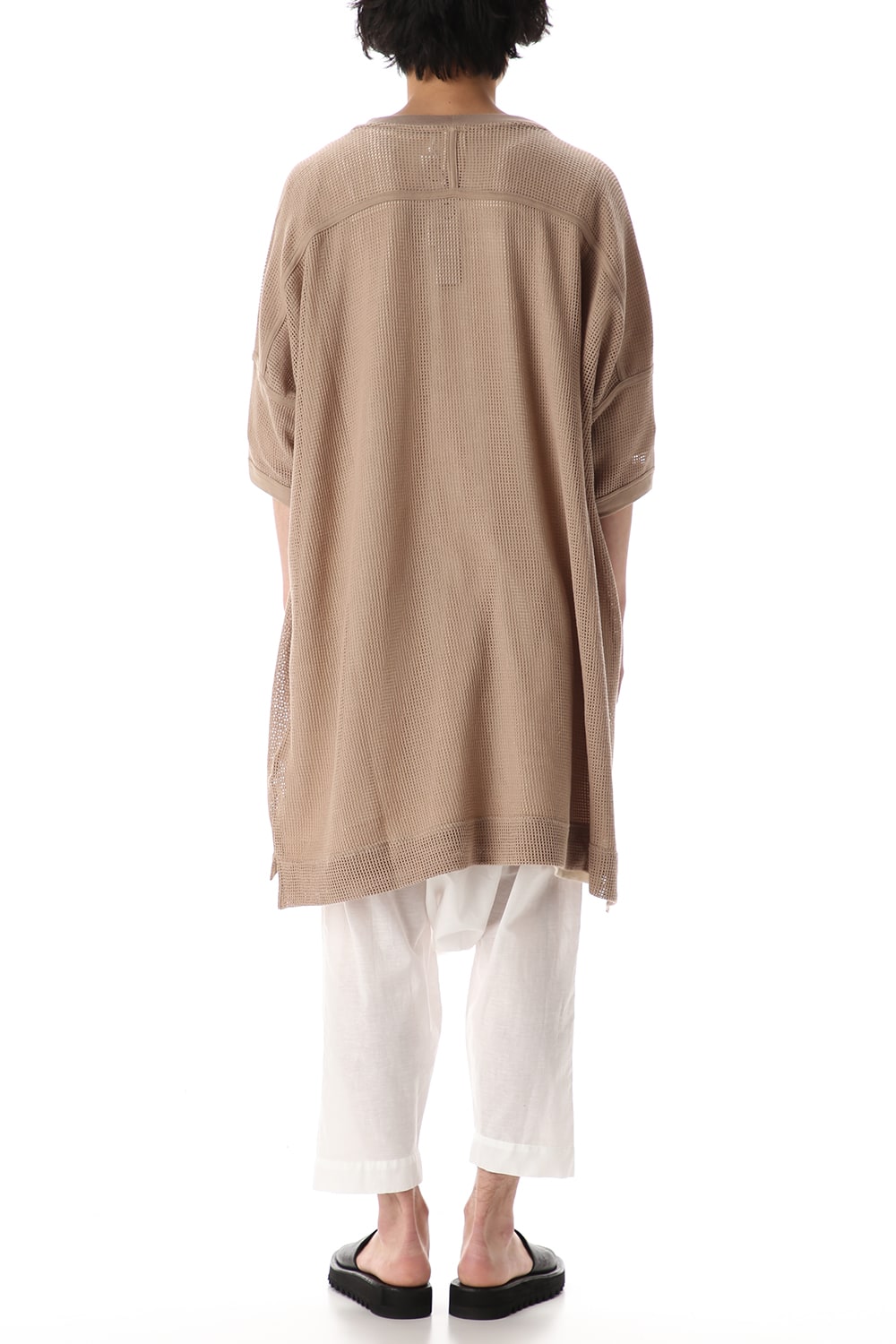 Mesh SS Oversize Tee LT Brown