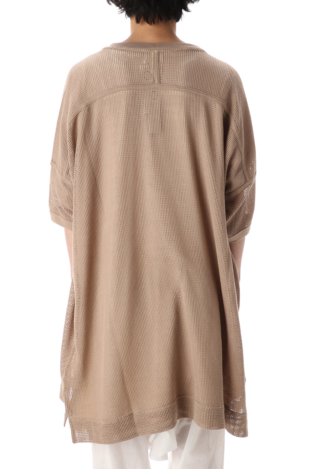 Mesh SS Oversize Tee LT Brown