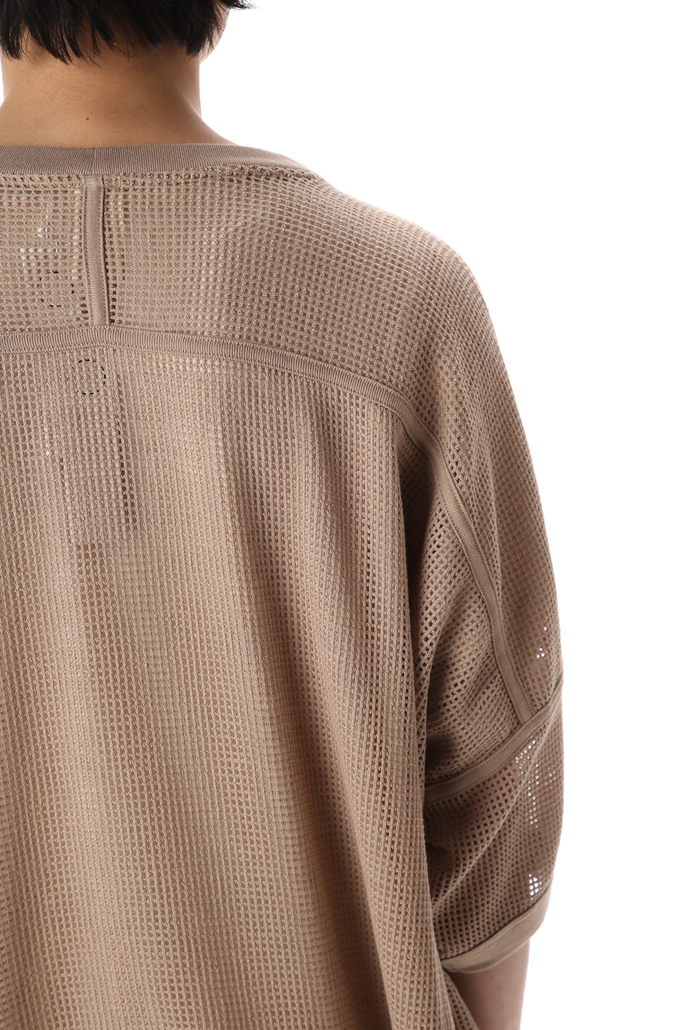 Mesh SS Oversize Tee LT Brown