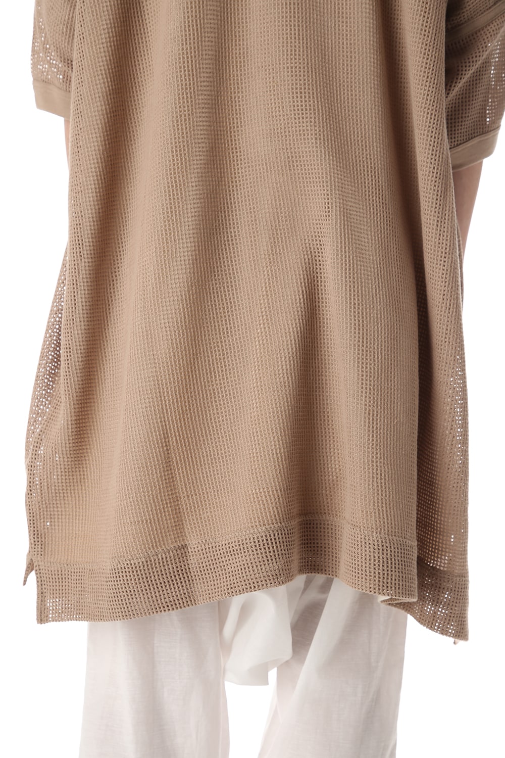 Mesh SS Oversize Tee LT Brown