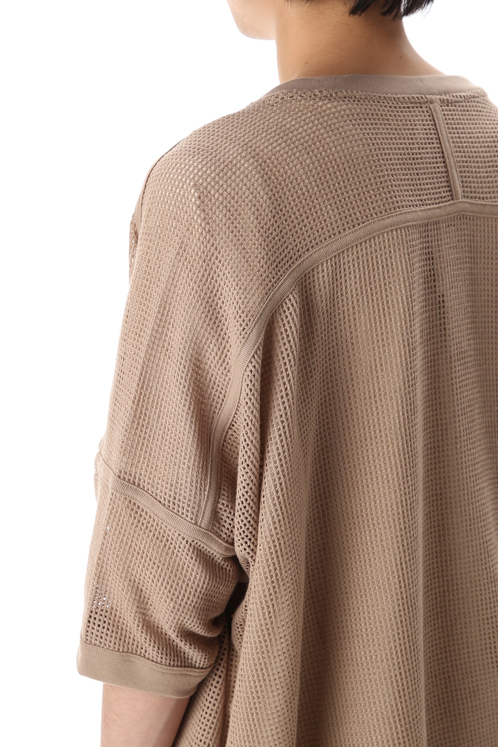Mesh SS Oversize Tee LT Brown