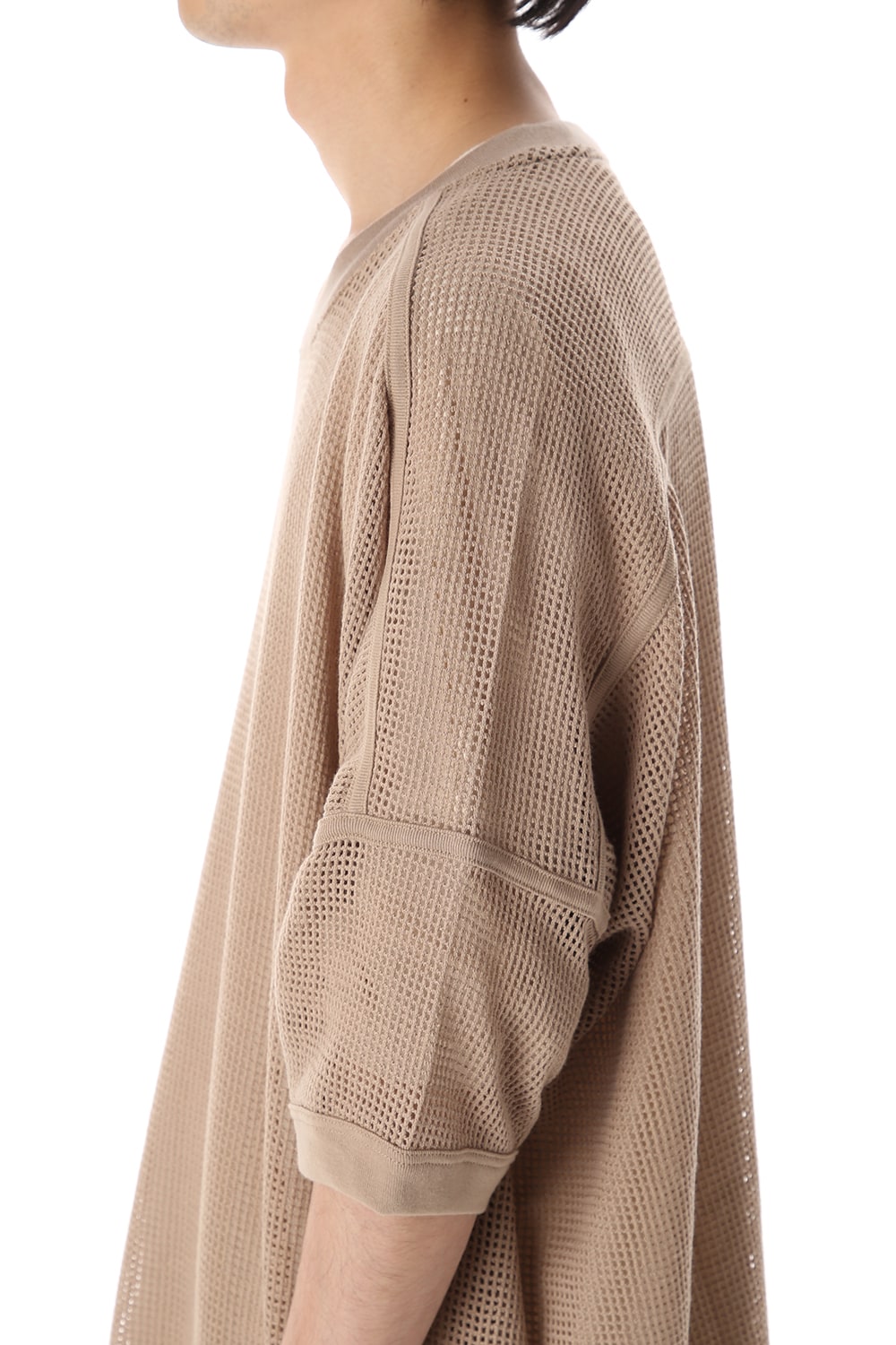 Mesh SS Oversize Tee LT Brown