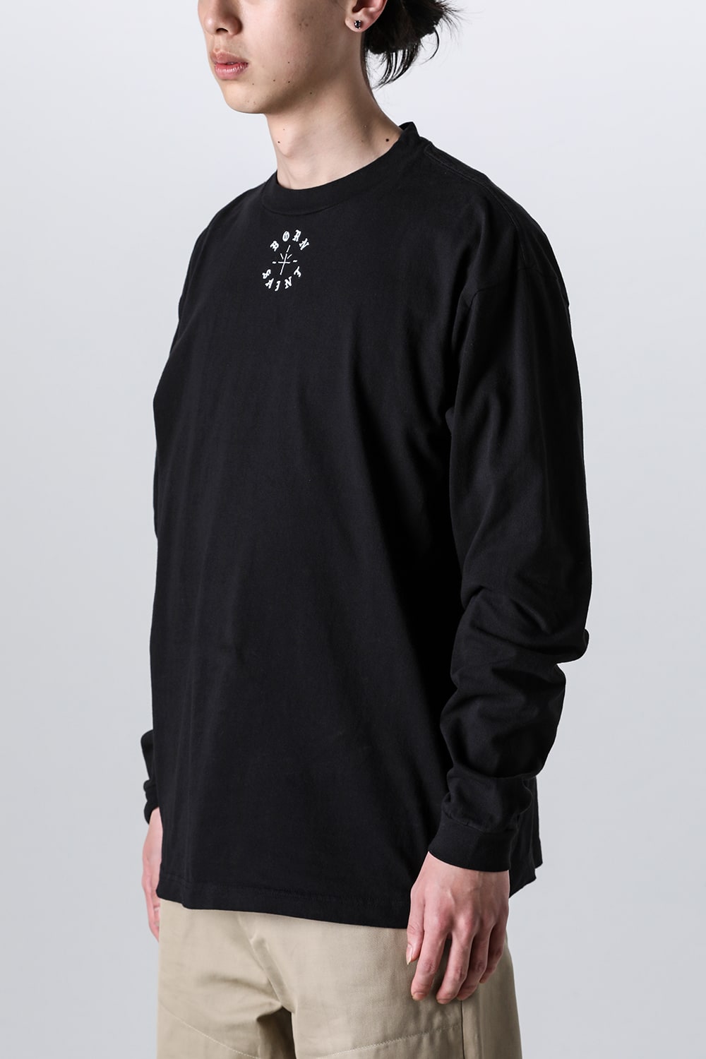 BORN X RAISED × SAINT Mxxxxxx BORN SAINT Long sleeve T-shirt Black