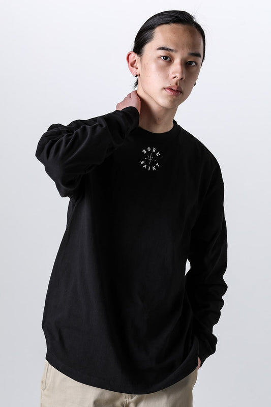 BORN X RAISED × SAINT Mxxxxxx BORN SAINT Long sleeve T-shirt Black