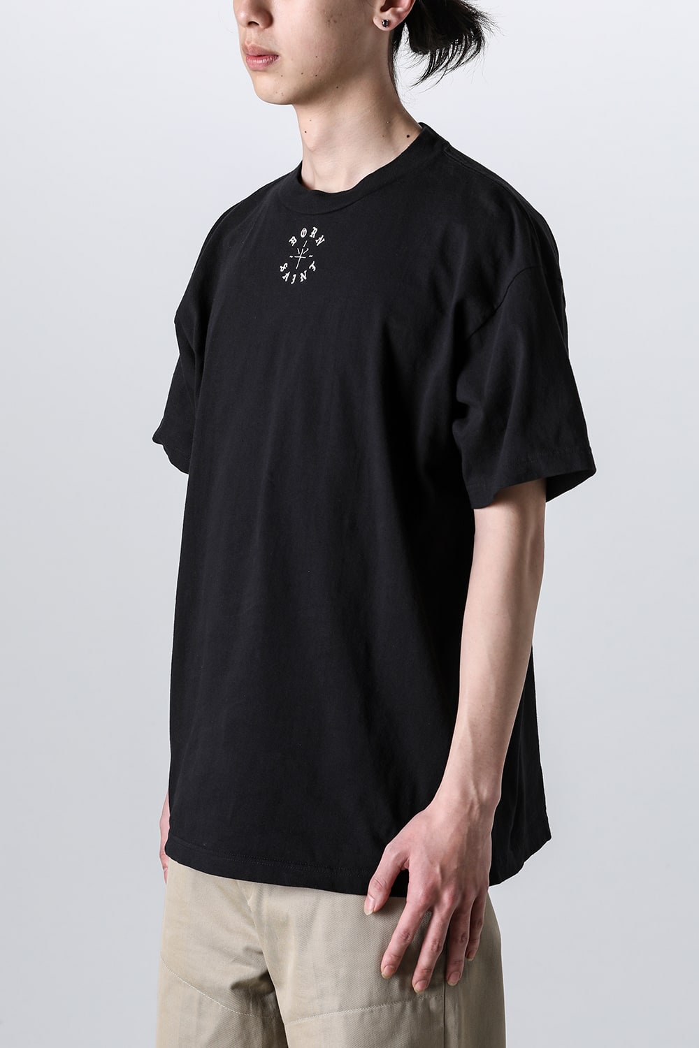 BORN X RAISED × SAINT Mxxxxxx BORN SAINT Short sleeve T-shirt Black