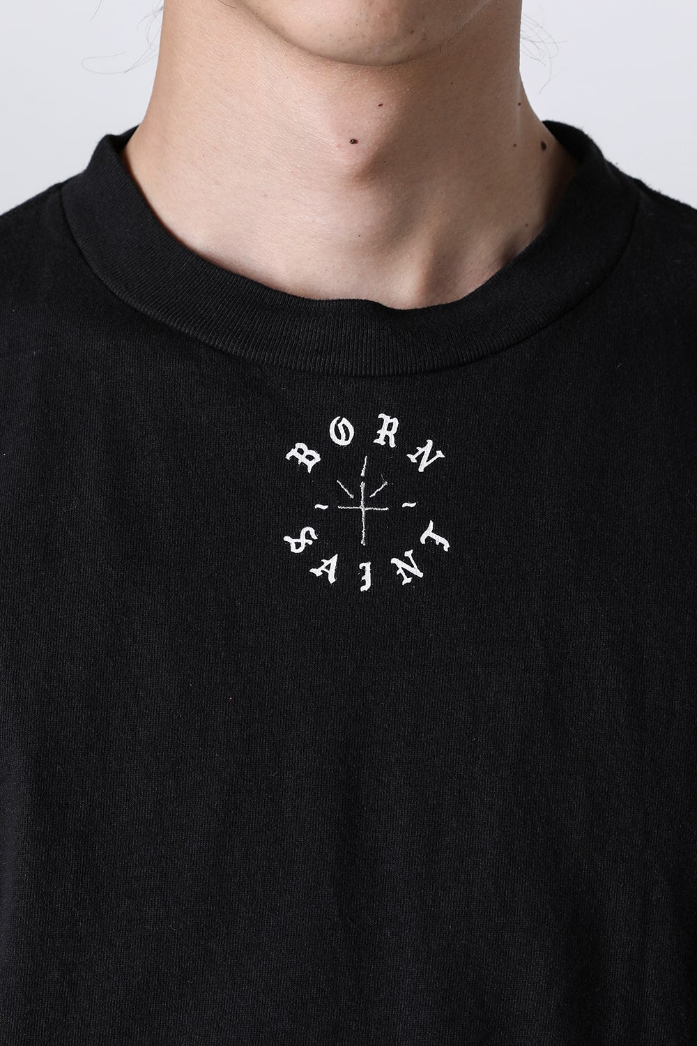 BORN X RAISED × SAINT Mxxxxxx BORN SAINT Short sleeve T-shirt Black