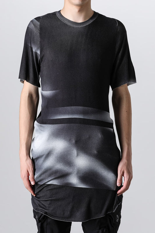 Printed Rayon Stretch Rib Short Sleeve T-shirt