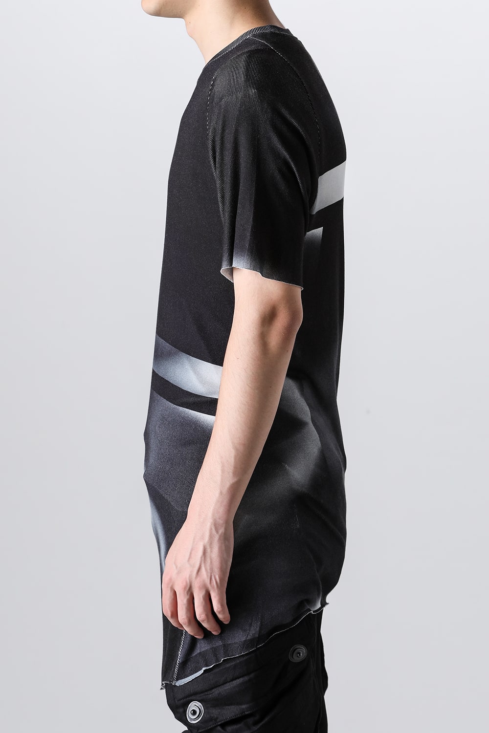 Printed Rayon Stretch Rib Short Sleeve T-shirt