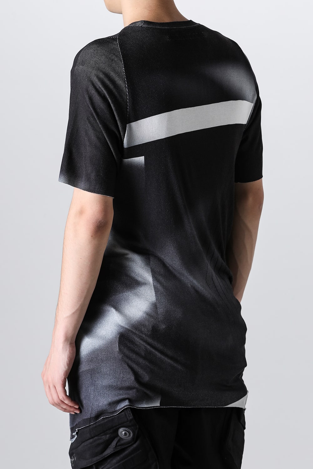 Printed Rayon Stretch Rib Short Sleeve T-shirt