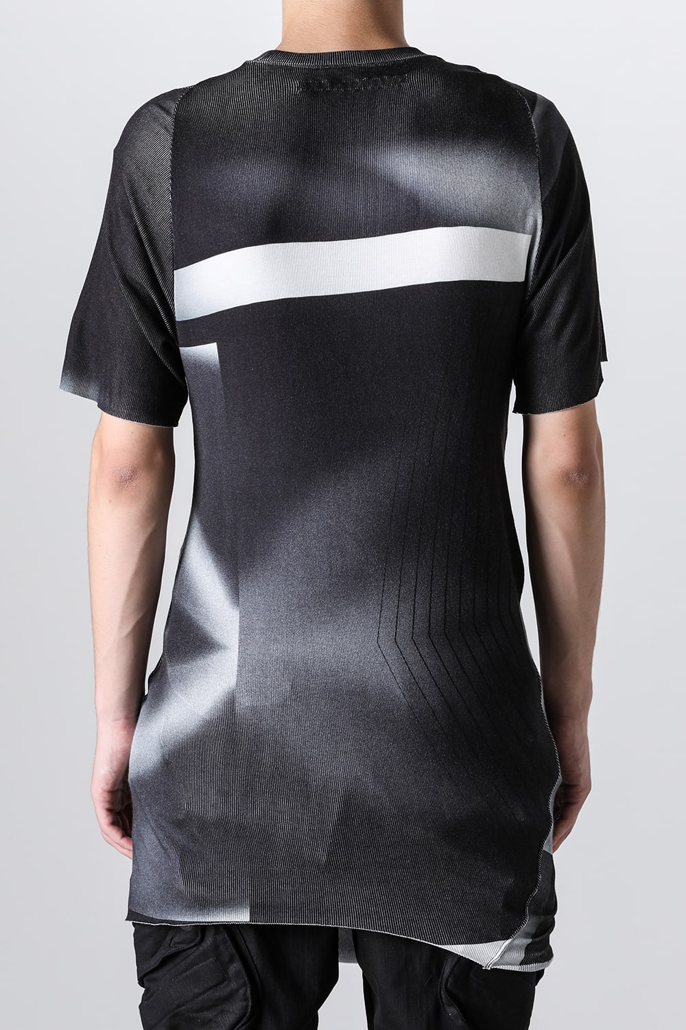 Printed Rayon Stretch Rib Short Sleeve T-shirt