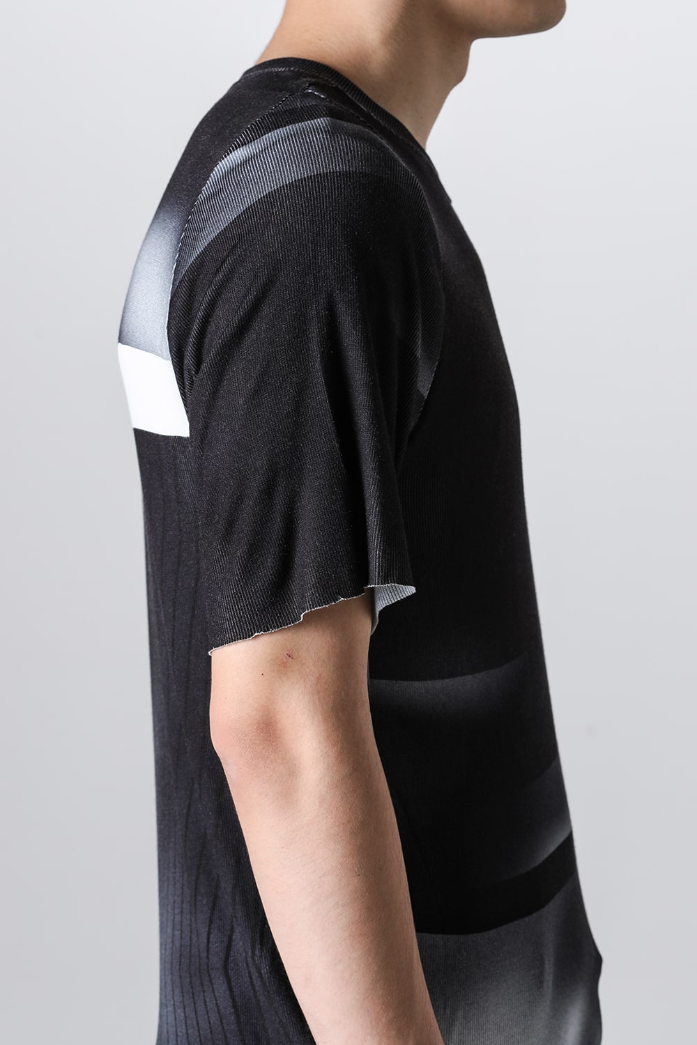 Printed Rayon Stretch Rib Short Sleeve T-shirt