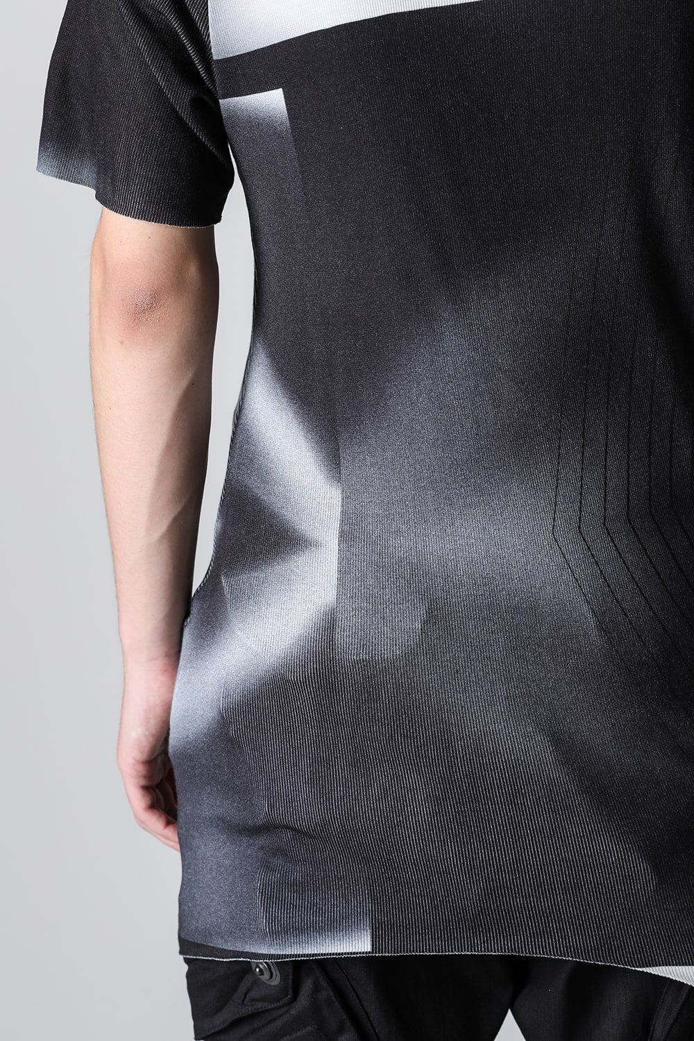 Printed Rayon Stretch Rib Short Sleeve T-shirt