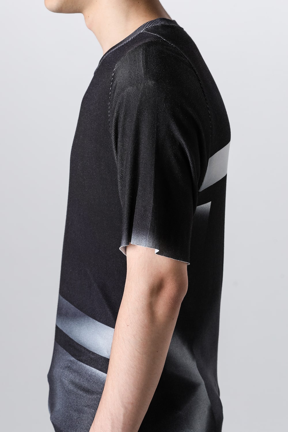 Printed Rayon Stretch Rib Short Sleeve T-shirt