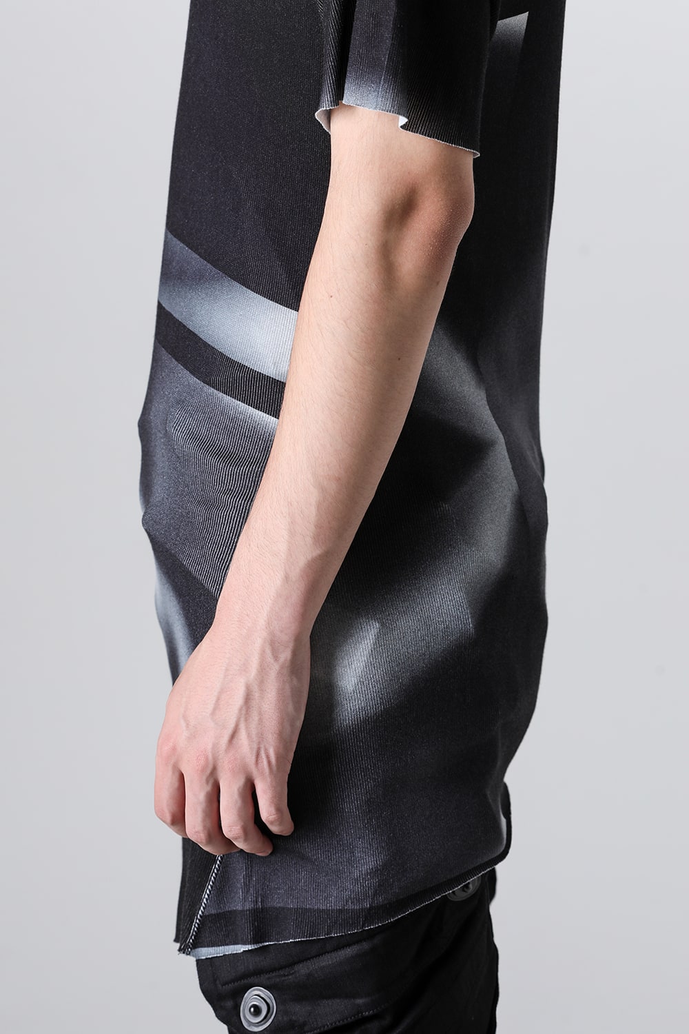 Printed Rayon Stretch Rib Short Sleeve T-shirt