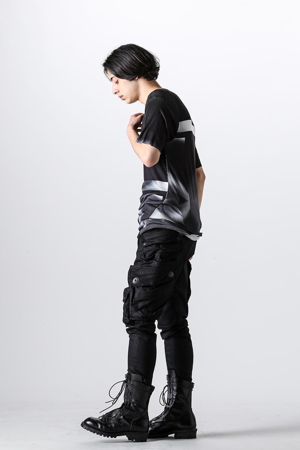 Printed Rayon Stretch Rib Short Sleeve T-shirt