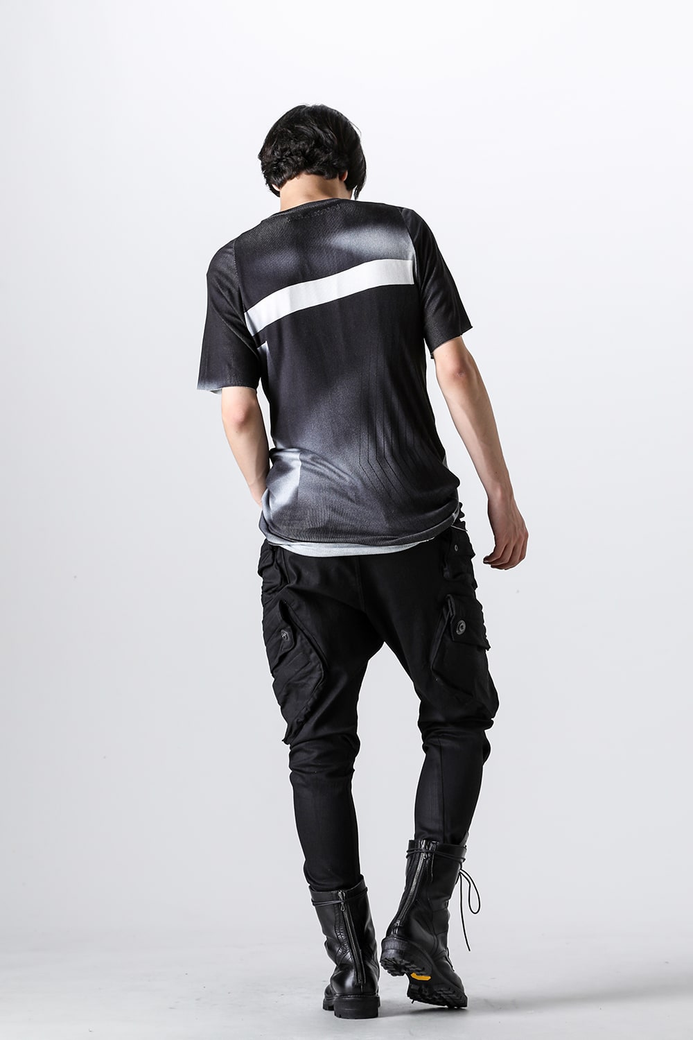 Printed Rayon Stretch Rib Short Sleeve T-shirt