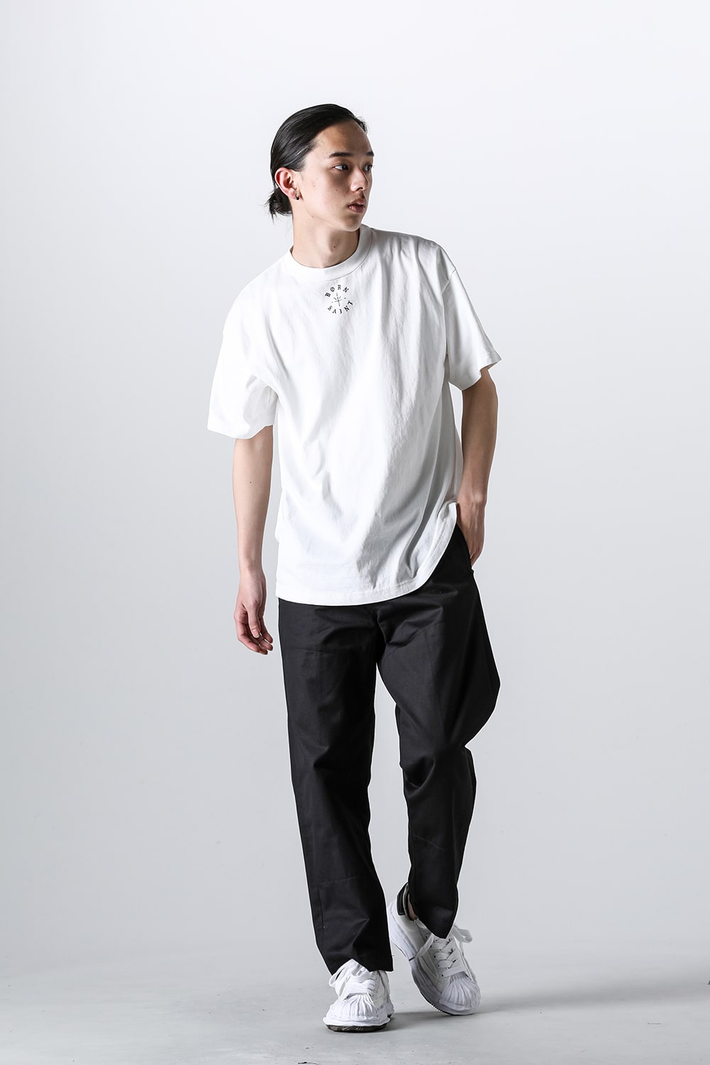 BORN X RAISED × SAINT Mxxxxxx BORN SAINT Short sleeve T-shirt White