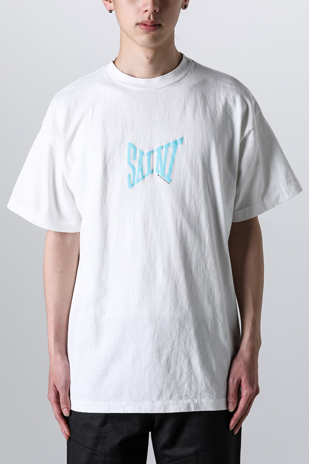 RIBON SAINT Short sleeve T-shirt White × Blue