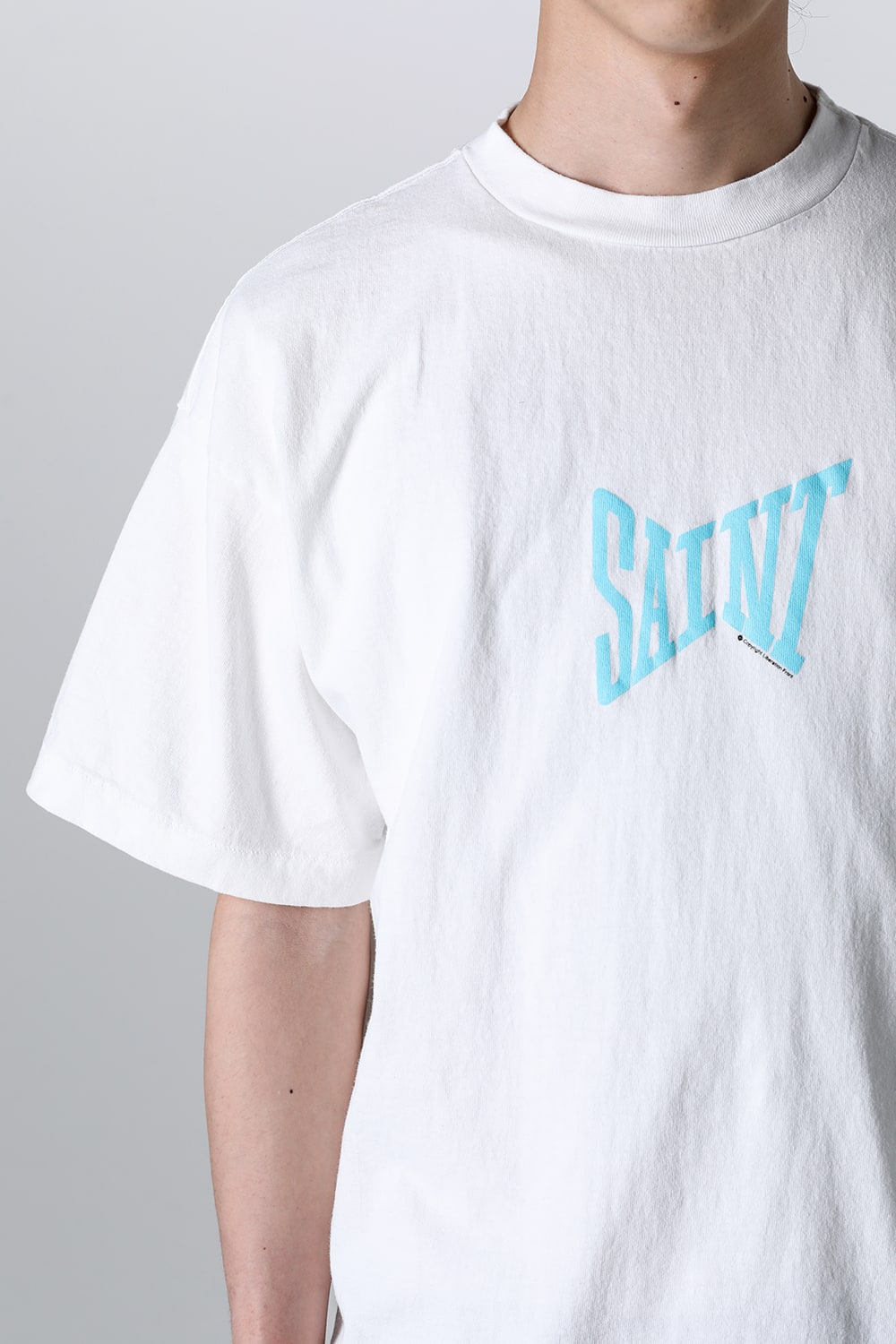 RIBON SAINT Short sleeve T-shirt White × Blue