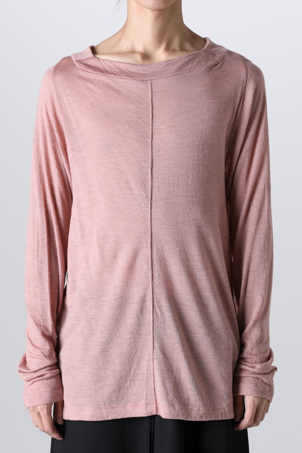 Edge Seamed Off-neck Cutsewn Pink