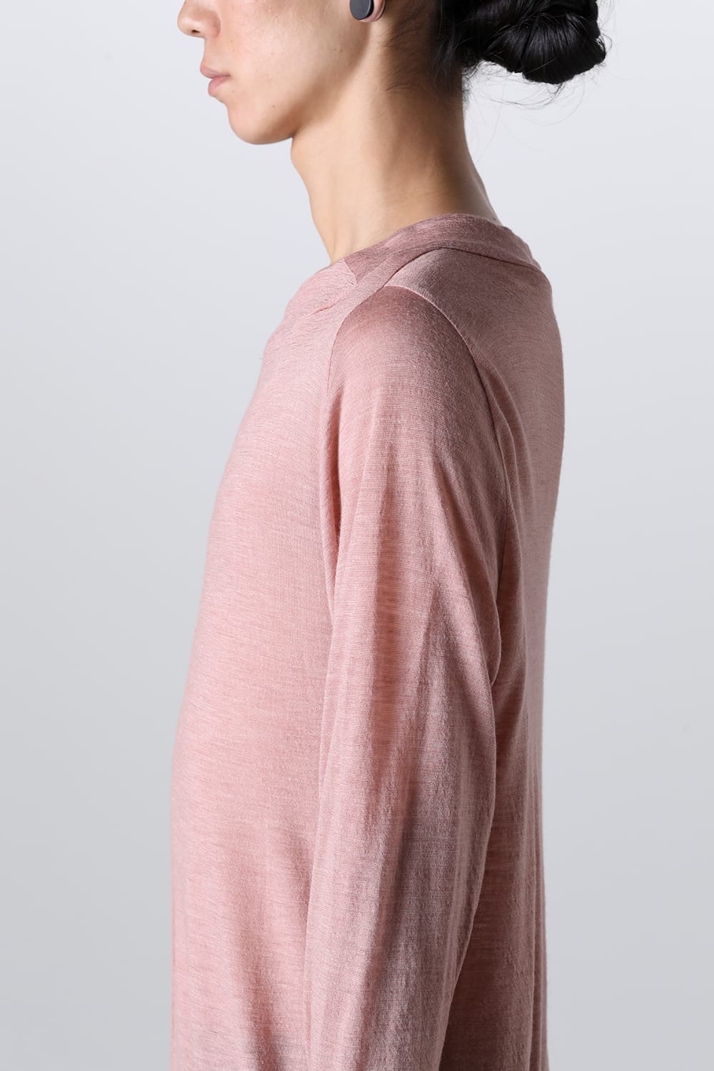 Edge Seamed Off-neck Cutsewn Pink