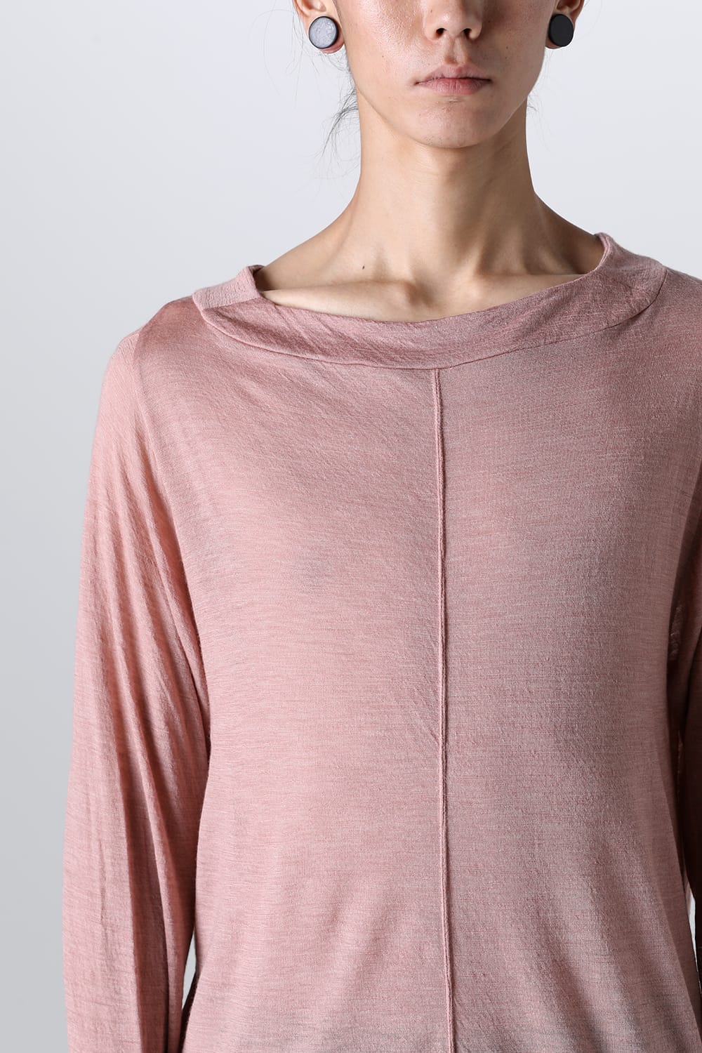 Edge Seamed Off-neck Cutsewn Pink