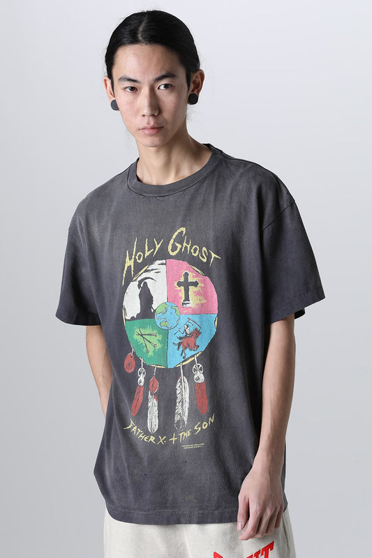 LASTMAN × SAINT Mxxxxxx HOLY GHOST Short sleeve T-shirt