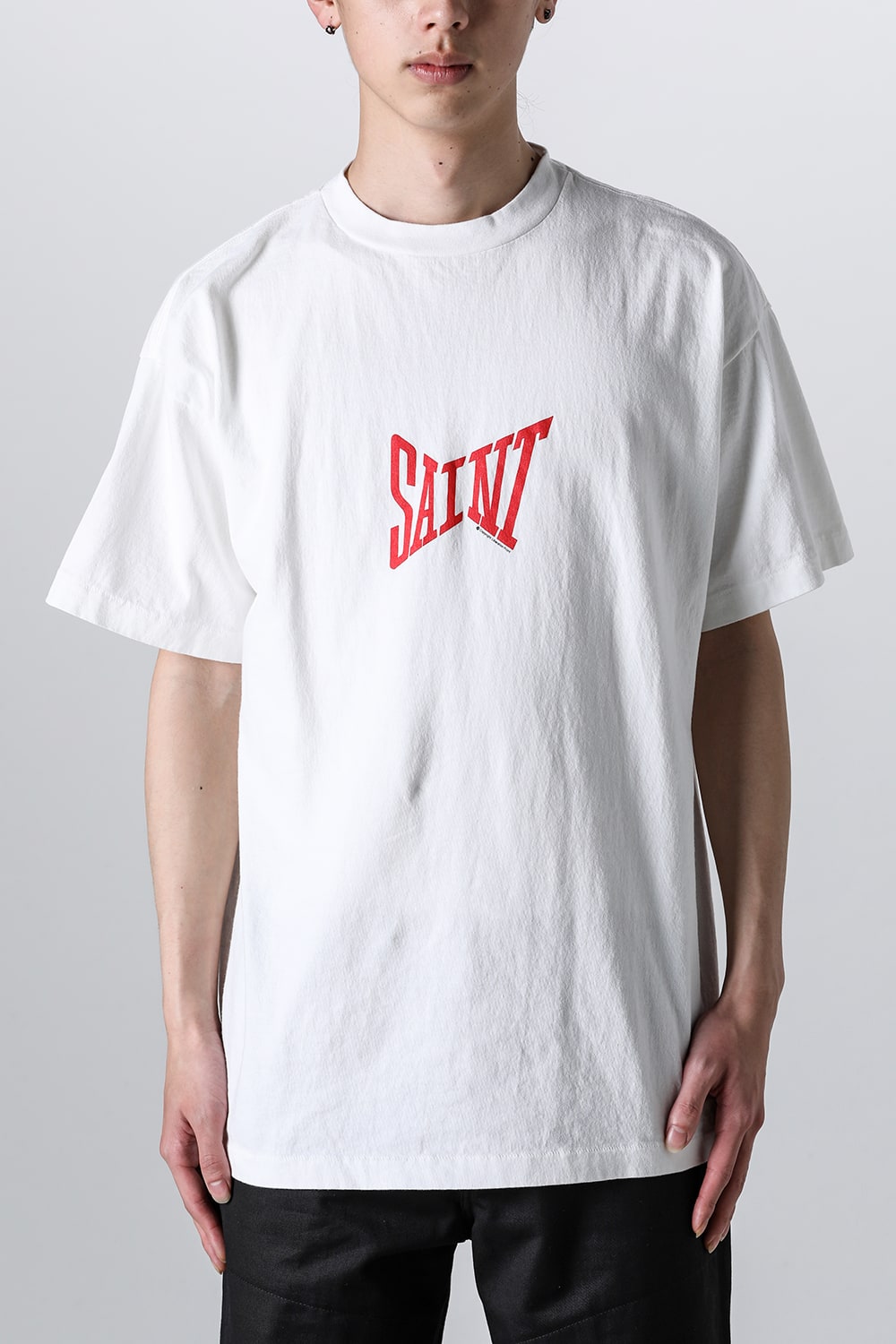 RIBON SAINT Short sleeve T-shirt White × Red