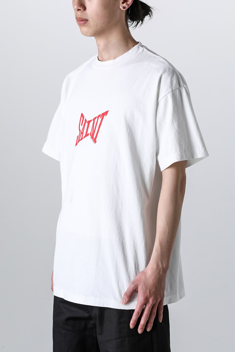 RIBON SAINT Short sleeve T-shirt White × Red