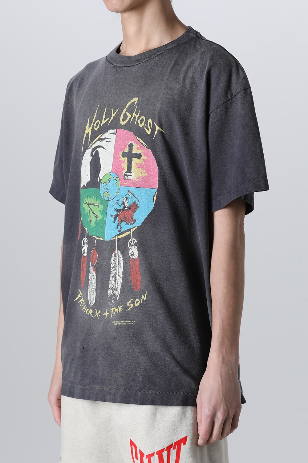 LASTMAN × SAINT Mxxxxxx HOLY GHOST Short sleeve T-shirt