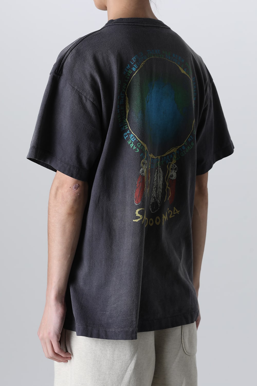 LASTMAN × SAINT Mxxxxxx HOLY GHOST Short sleeve T-shirt