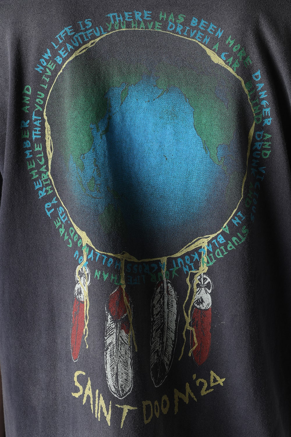 LASTMAN × SAINT Mxxxxxx HOLY GHOST Short sleeve T-shirt