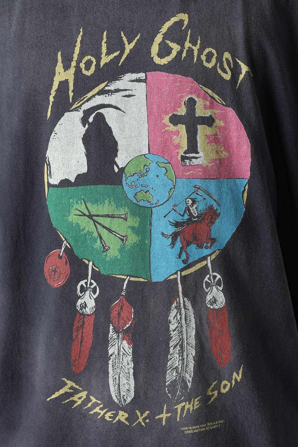 LASTMAN × SAINT Mxxxxxx HOLY GHOST Short sleeve T-shirt