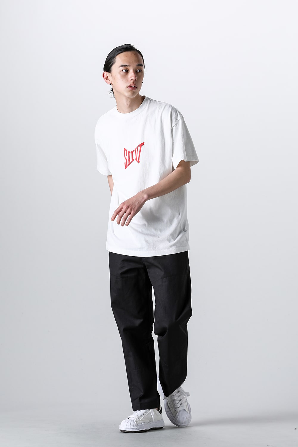 RIBON SAINT Short sleeve T-shirt White × Red