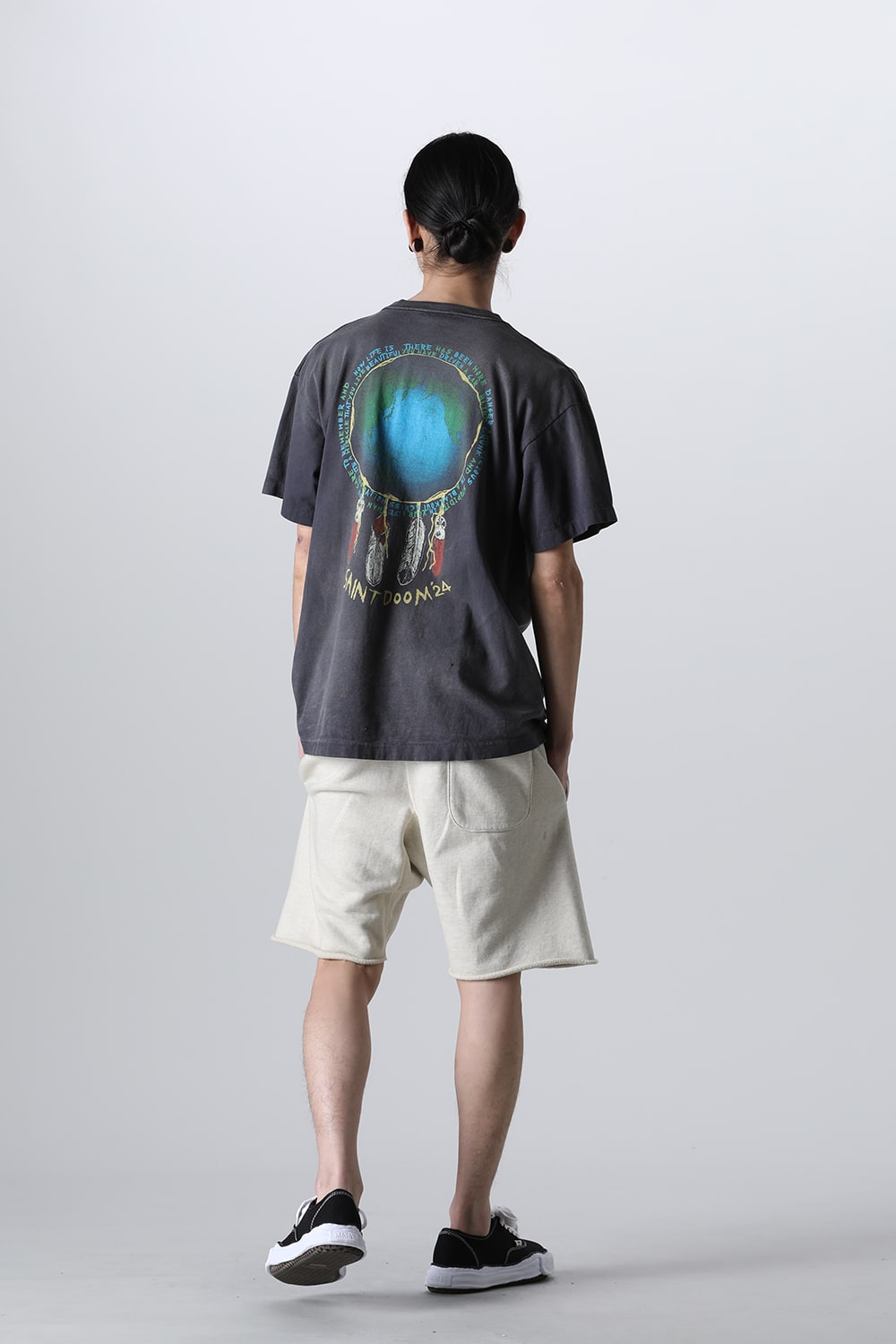 LASTMAN × SAINT Mxxxxxx HOLY GHOST Short sleeve T-shirt