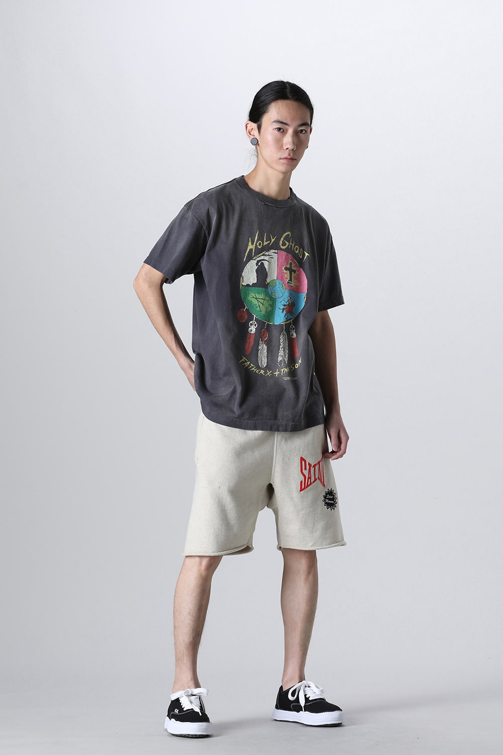 LASTMAN × SAINT Mxxxxxx HOLY GHOST Short sleeve T-shirt