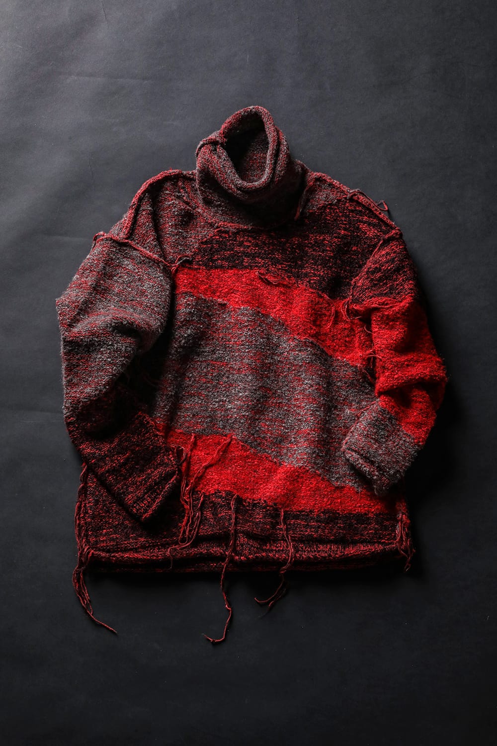 Reversible Grunge Sweater Red