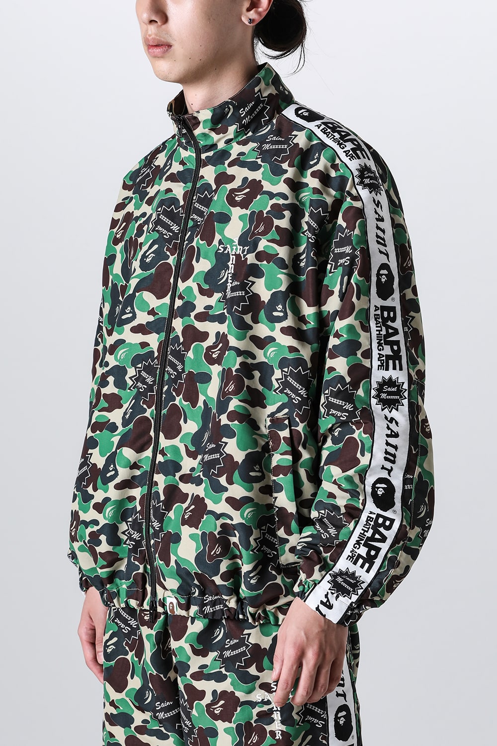 A BATHING APE® × SAINT Mxxxxxx STAPE Track Jacket