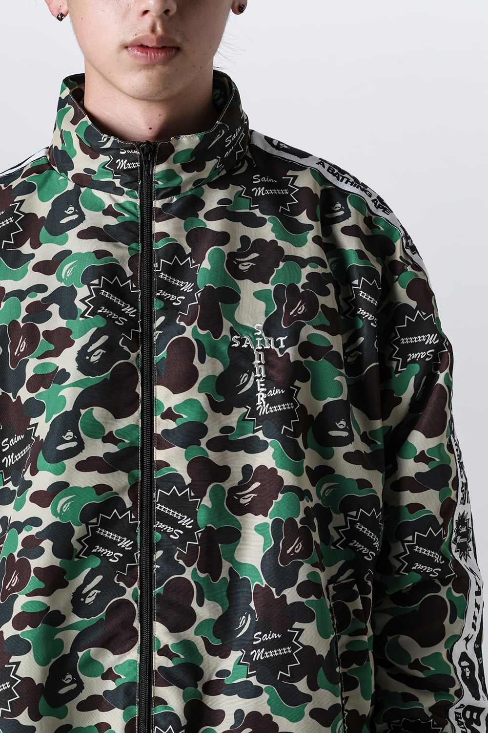 A BATHING APE® × SAINT Mxxxxxx STAPE Track Jacket