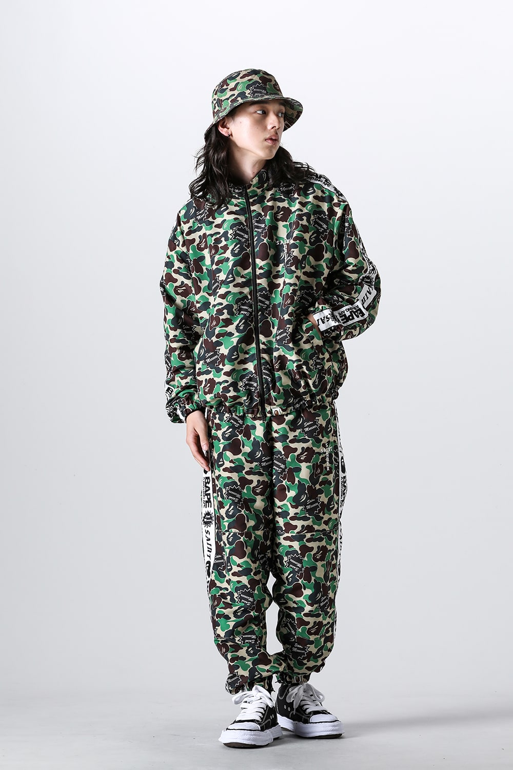 A BATHING APE® × SAINT Mxxxxxx STAPE Track Jacket