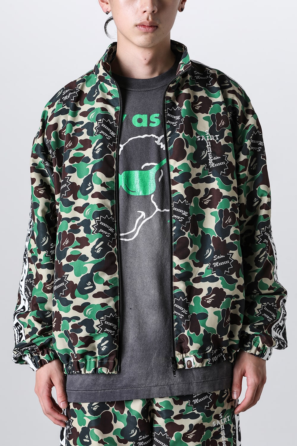 A BATHING APE® × SAINT Mxxxxxx STAPE Track Jacket