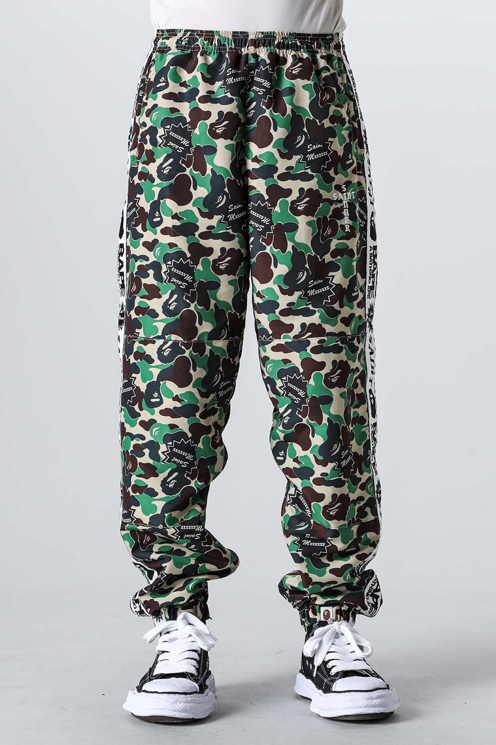 A BATHING APE® × SAINT Mxxxxxx STAPE Track Pants