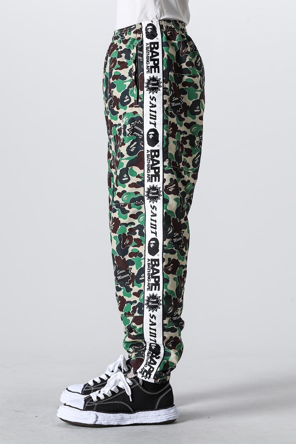 A BATHING APE® × SAINT Mxxxxxx STAPE Track Pants