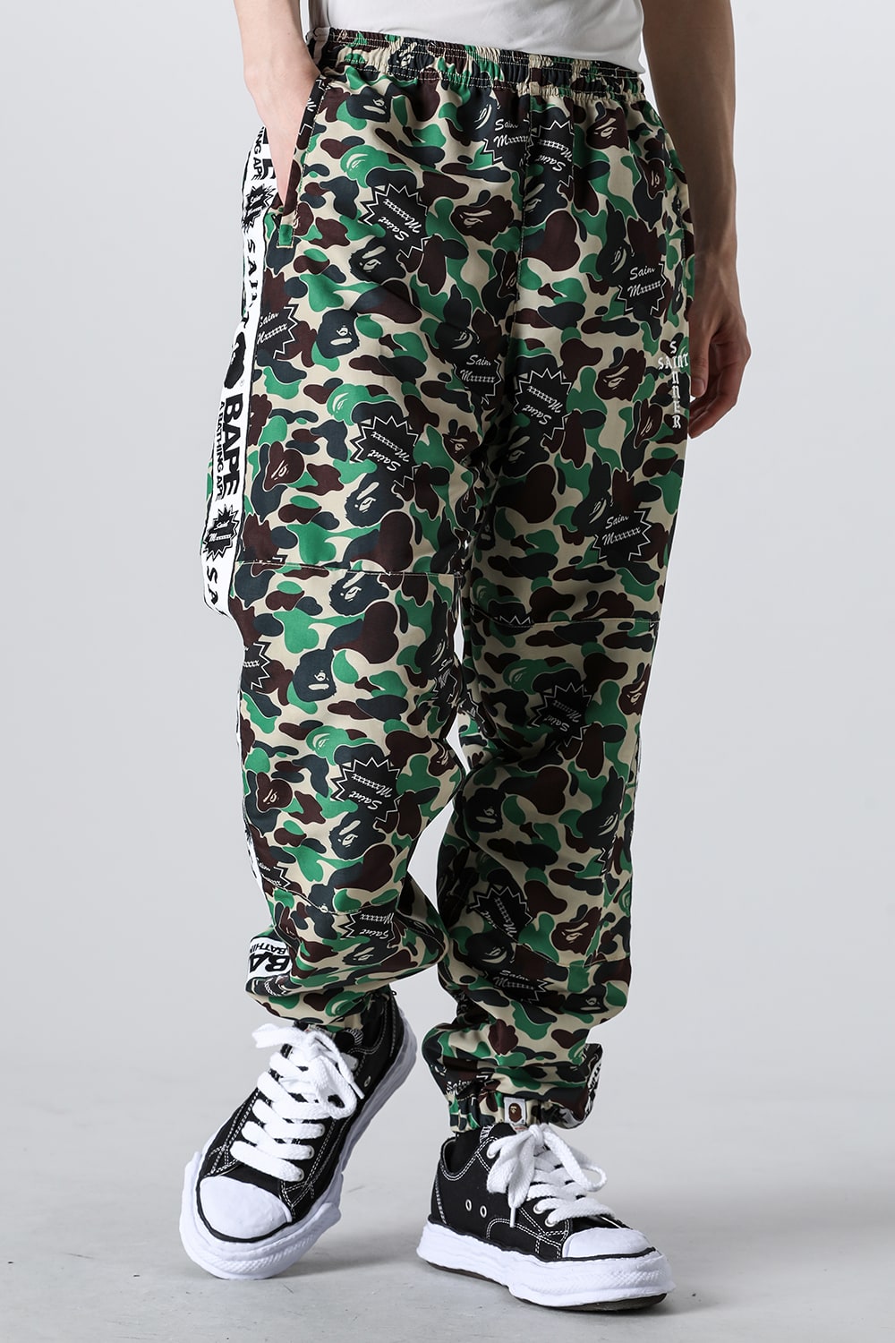 A BATHING APE® × SAINT Mxxxxxx STAPE Track Pants